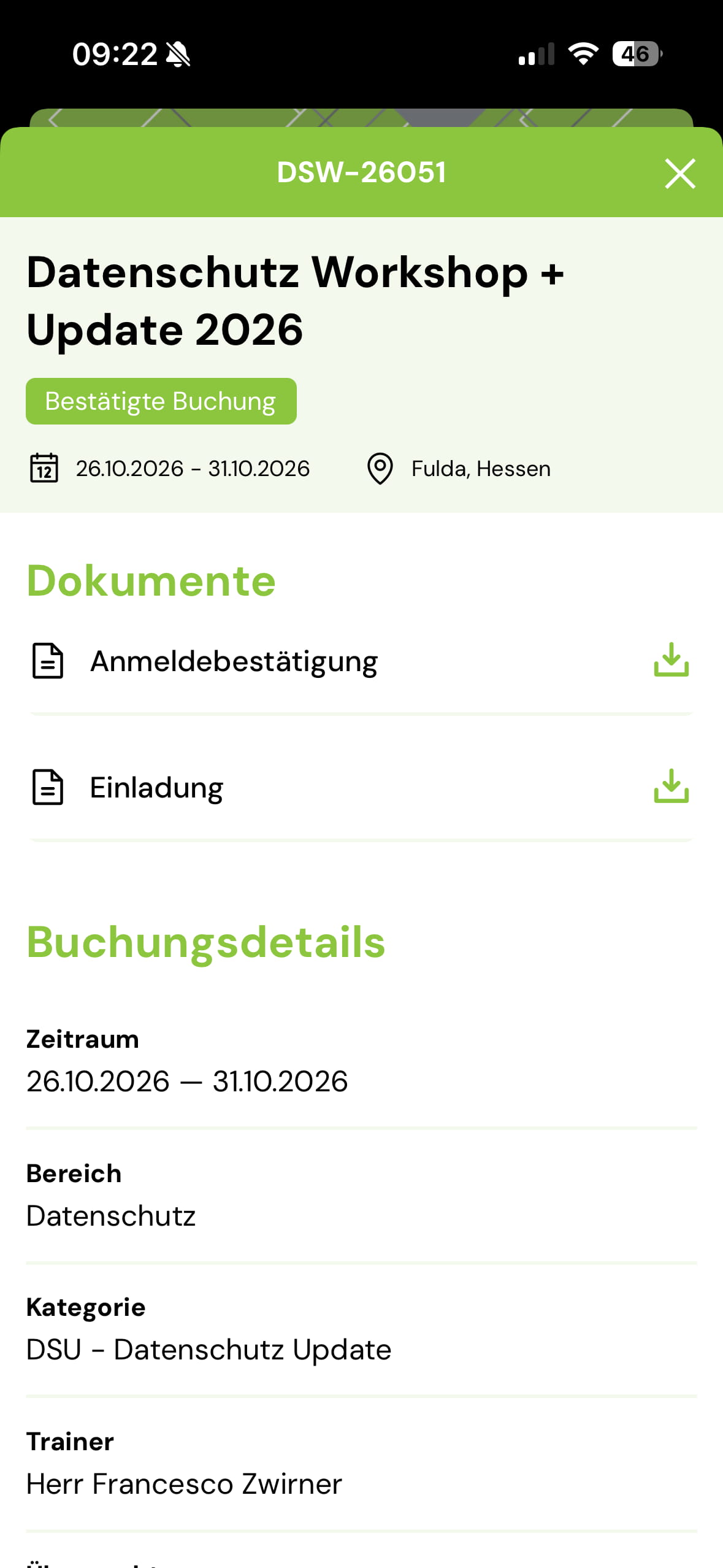 Buchungen auf einen Blick